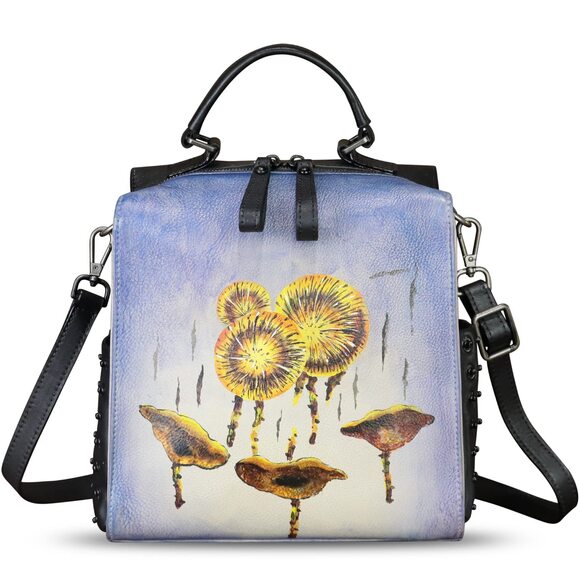 Feigitor Handbags - 7600 Leather Satchel Hand Painted Purse Crossbody Handbag Top Handle Bags
